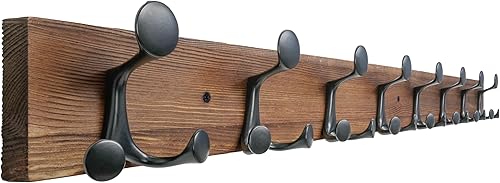 Miniatura 24 de SKOLOO Perchero de madera blanca de 17 pulgadas con 3 ganchos triples, ideal para entradas familiares, aulas y almacenamiento de suministros para