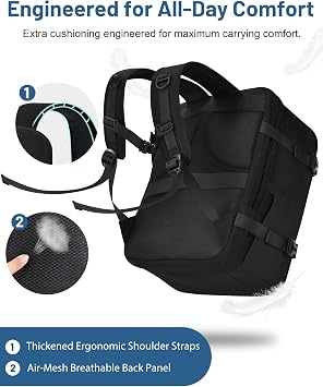 Travel Laptop Backpack, 15.6 Inch Computer Bag, Carry-on Size