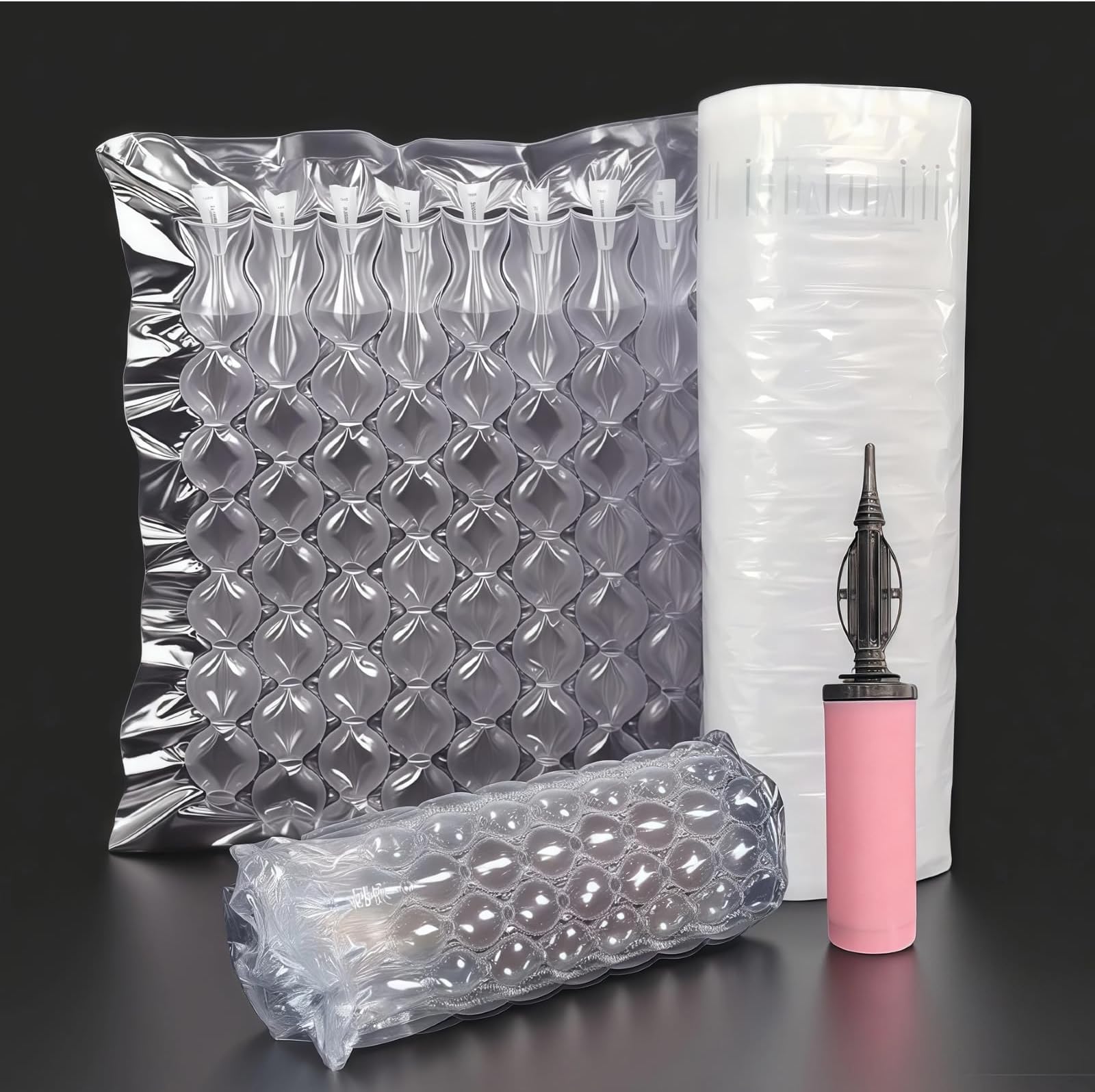 Inflatable Bubble Cushioning Wrap Roll for Packing, Bottle Shipping Protector Space Saving Packing Material for Fragile Items Large Air Pillows for Shipping Moving supplies, 13.7 in*131.23 ft