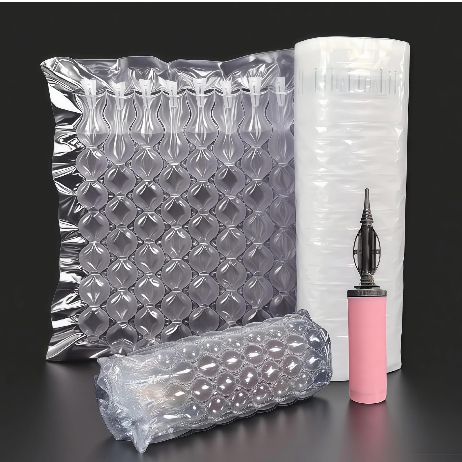 Inflatable Bubble Cushioning Wrap Roll for Packing, Bottle Shipping Protector Space Saving Packing Material for Fragile Items Large Air Pillows for Shipping Moving supplies, 13.7 in*131.23 ft