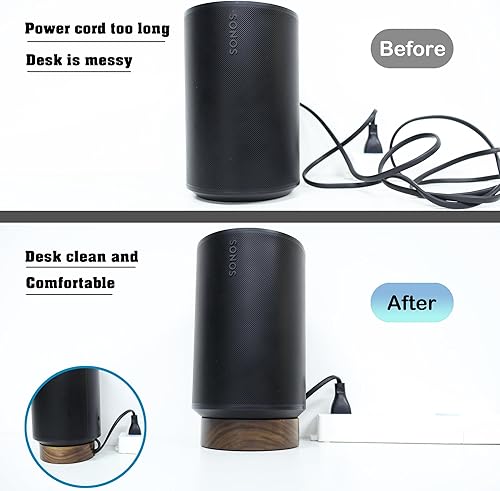 Miniatura 7 de Soporte de escritorio de madera para Sonos Era 100 Soporte de altavoz de escritorio - Sonos Era 100 Soporte para mesa, el soporte puede almacenar el
