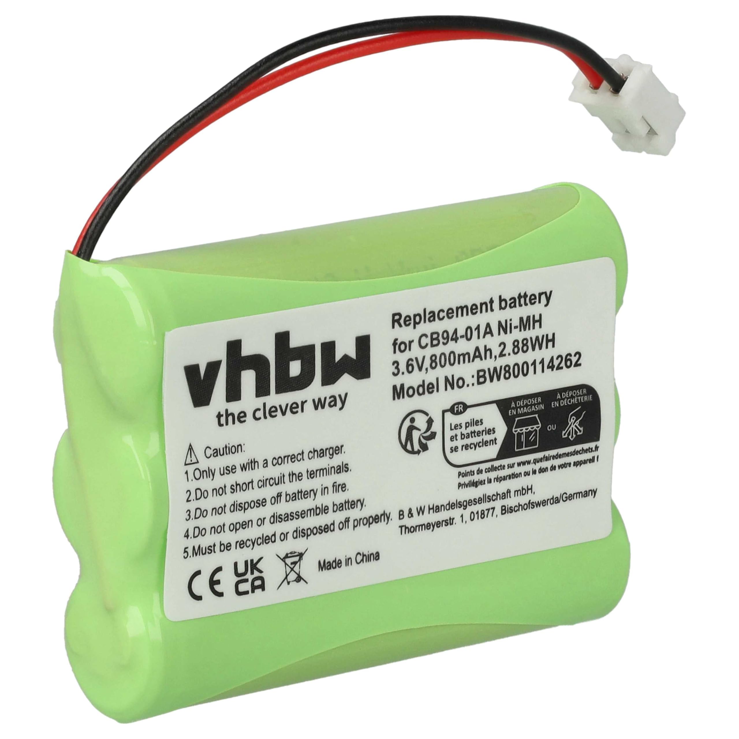 vhbw Batterie Compatible avec Motorola MBP853PU Moniteur bébé, babyphone (800mAh, 3,6V, NiMH)