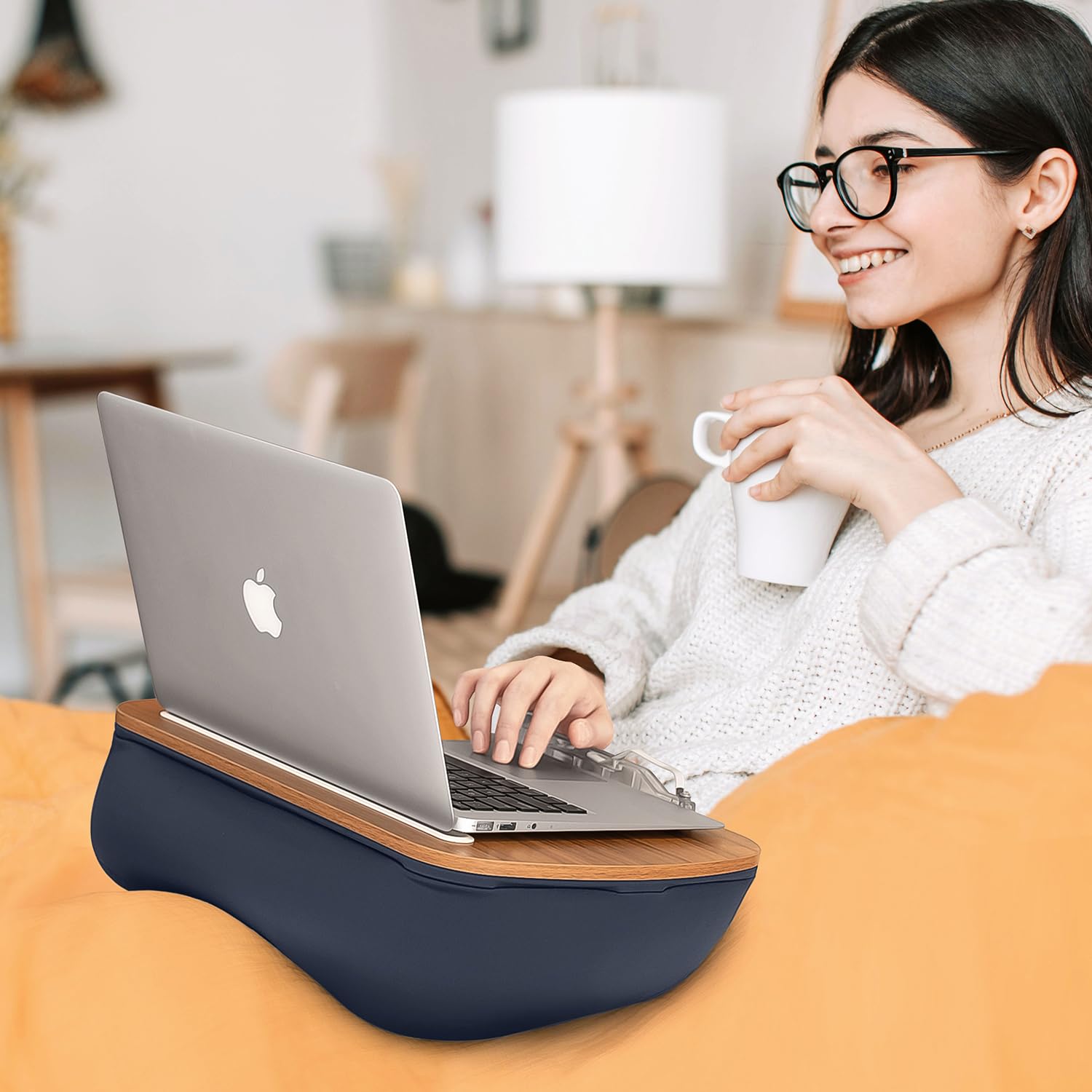 Lap Beanbag, supporto per libri per lettura a mani libere, comodo da leggere, ideale per gli amanti dei libri nel dormitorio, stand di lettura (grigio)