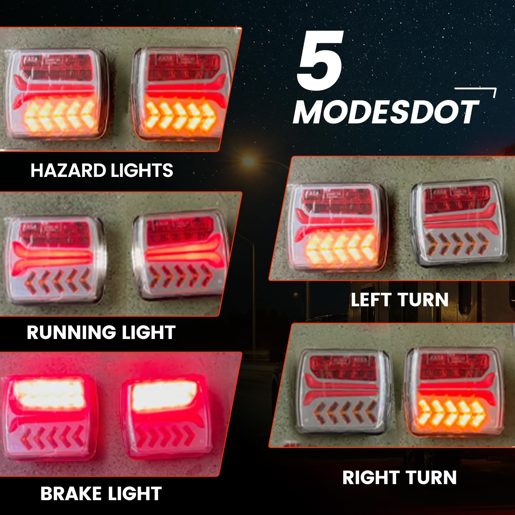 Luci Posteriori LED Wireless per Rimorchio 12V/24V, Kit Magnetico Ricaricabile con 5 Funzioni, Ricevitore Europeo 7 Pin, Impermeabile IP67, Cavi di Sicurezza Inclusi, per Rimorchio, Camper e Camion