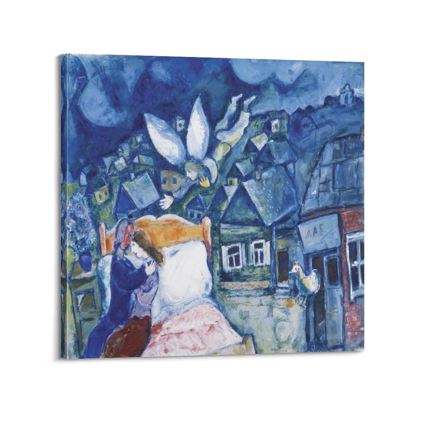 KANGZENG Marc Chagall Painter Works (The Dream) Art Posters Decorative Painting Canvas Wall Art Living Rooms Bedroom 12x12inch(30x30cm)