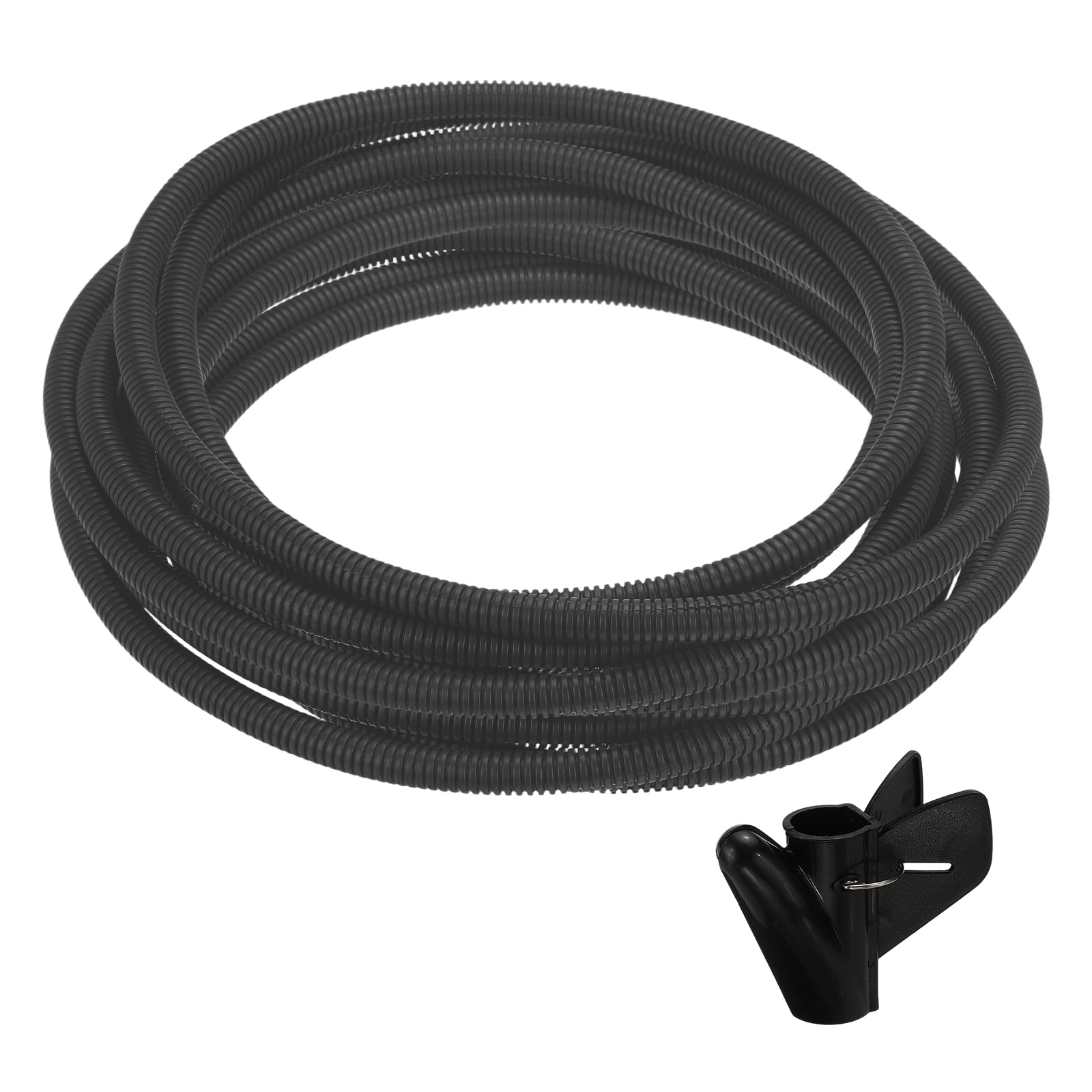 sourcing map Split Wire Loom Tubing 1/2"(12mm) ID 50FT(15m) with Installation Tool, Heat & Cold Resistant -40F to 257F Plastic Flexible Conduit Cord Protector for Electrical Wires Cable, Black — image 1