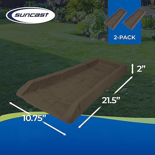 Miniatura 49 de Suncast Compuesto de poliéster fácil de usar, decorativo para exteriores, canaleta de lluvia Downspout, bloque de salpicaduras para desagües debajo