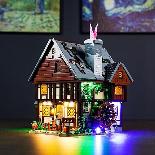 Kit de luces mejorado compatible con Lego 21341 Hocus Pocus The Sanderson Sisters' Cottage, decoración de luces compatible con Lego 21341 (modelo no