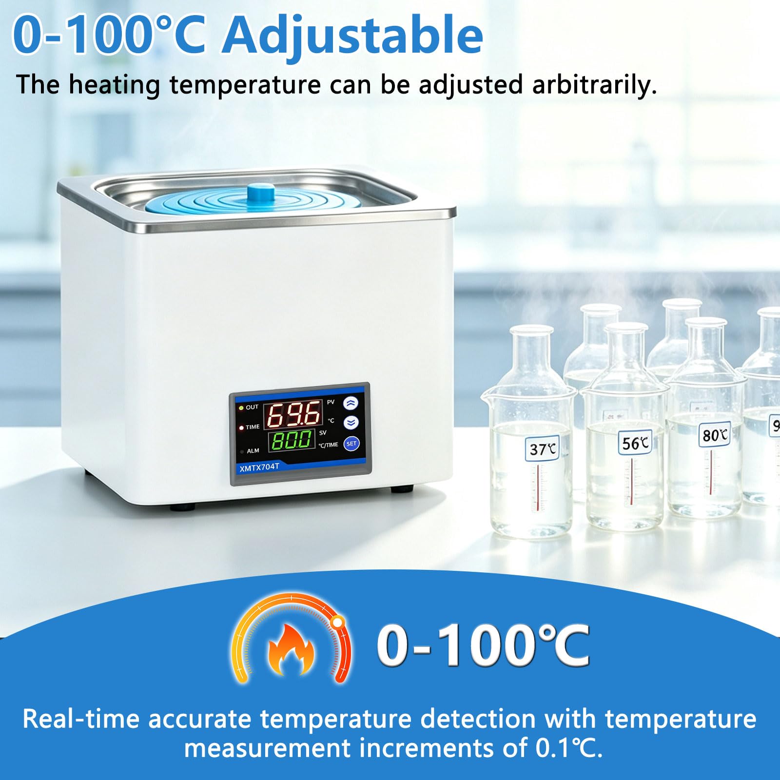Bagno d'acqua da laboratorio da 350 W, 3 l