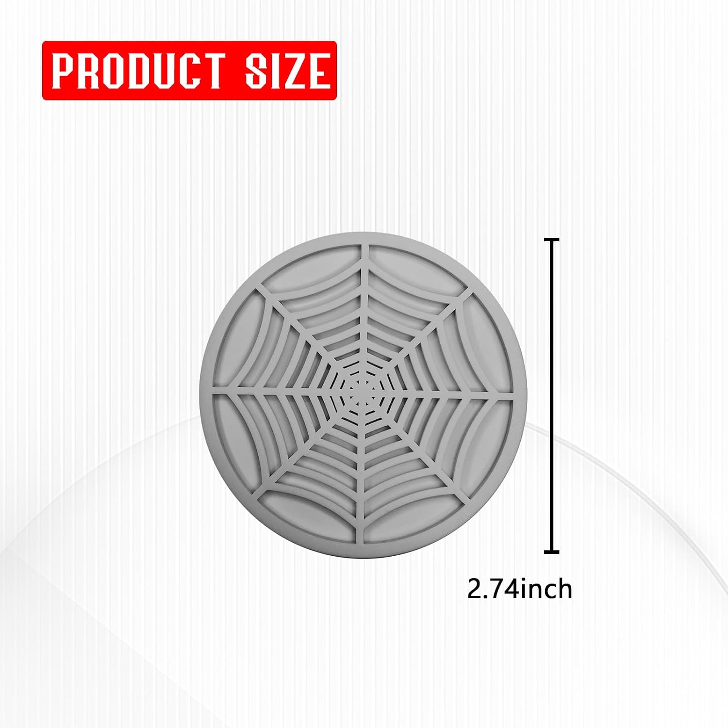 4PCS Spider Web Car Cup Holder Coaster, 2.75 Inch Silicone Non-Slip Insert Car Drink Decor Pads, Universal Eco-Friendly Gothic Interior Accessories for Men Women (Gray) image 2