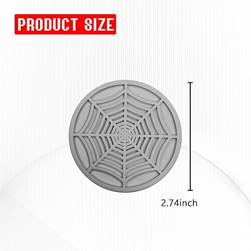 Miniatura 8 de Hirificing 4 posavasos con diseño de telaraña, 2.75 pulgadas de silicona antideslizante, almohadillas decorativas de bebidas para automóvil,