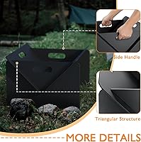 Vista 3 de ACCPO Fogata de 18 pulgadas para exteriores, portátil, 2 en 1, fogata de leña de acero resistente para patio y patio trasero, hoguera, barbacoa