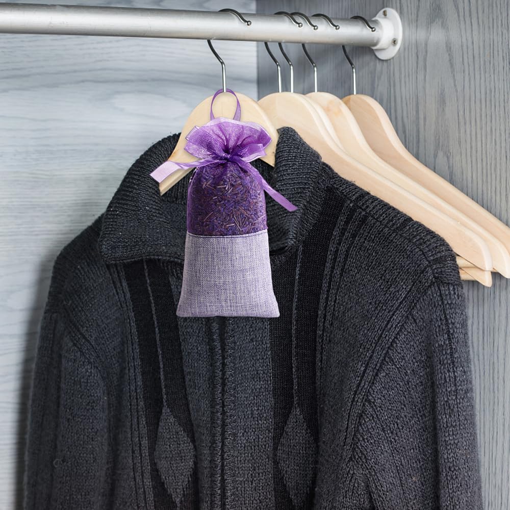 24 pièces Sacs de Lavande Sachet, Sacs vides Coton Violet de Gaze de Cordon pour la Lavande,Les épices et Les Herbes, Sachets de Parfum pour larmoire, Sac Cadeau pour arôme de Voiture (A)