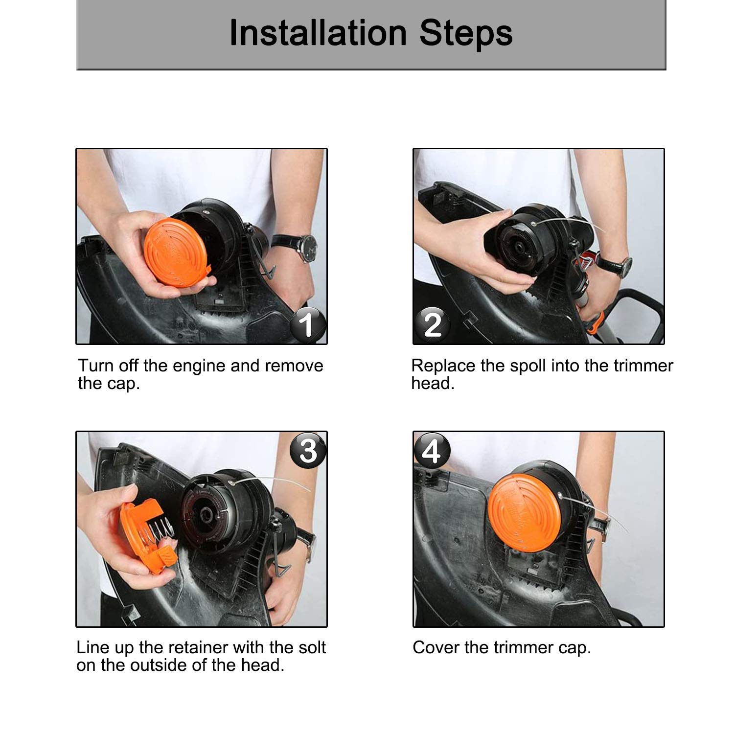 Poweka Strimmer Spool for Black & Decker AF100 String Trimmers