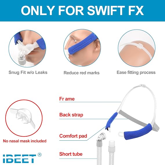 Replacement Frame Headgear Tubing for Swift FX - Upgrade for More Quiet Comfortable Use, IBEET Replacement Supplies for Swift FX Pillow