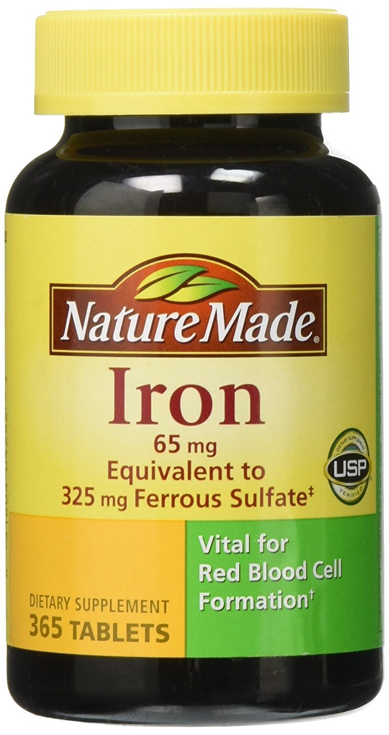 Nature Made Iron 65mg, 1 Pack of 365 Tablets