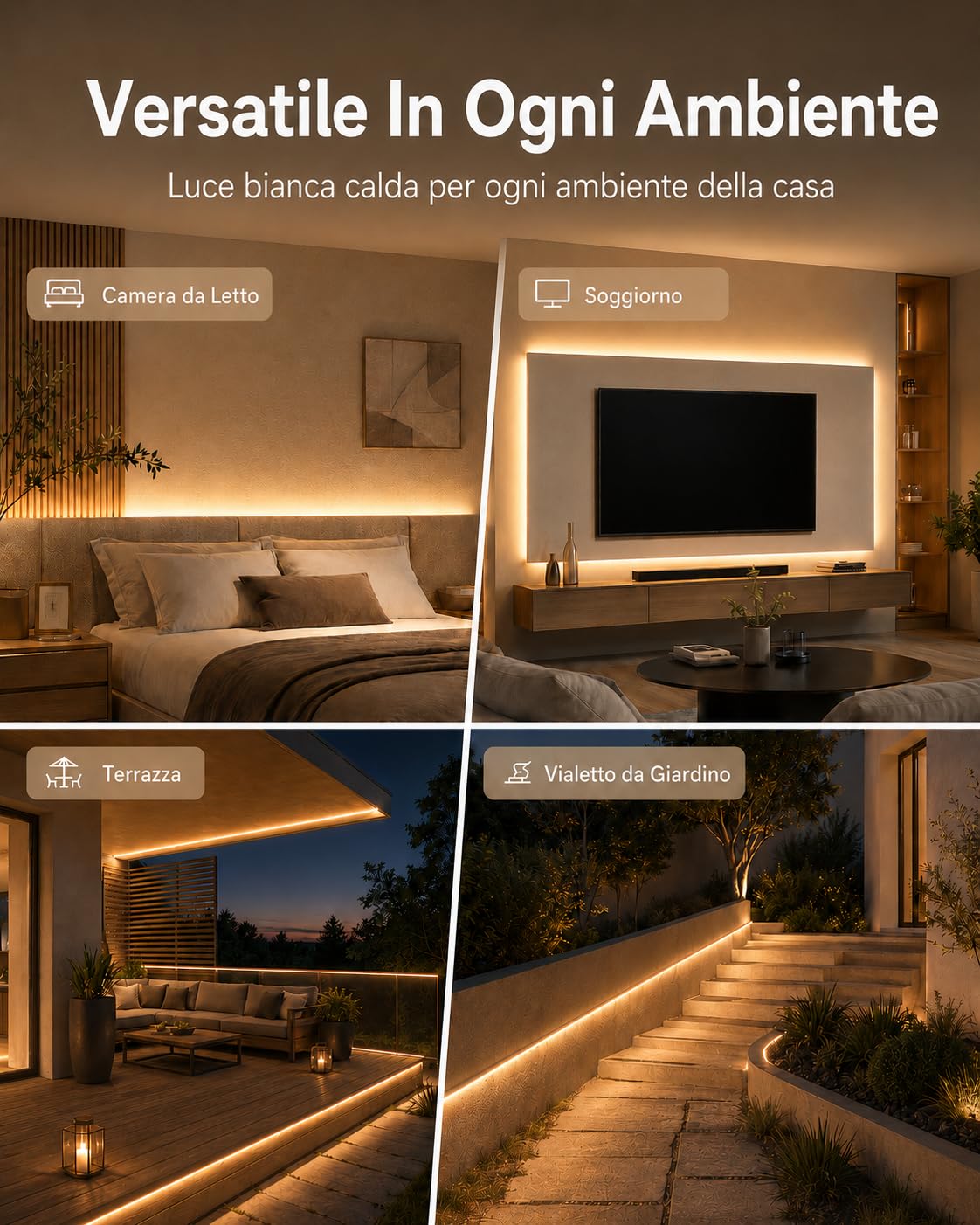 Meevt Striscia LED Neon 15M, 24V Strisce LED Bianco Caldo 3000K Esterno | 120LEDs/m, IP65, Silicone Flessibile, Dimmer Rotativo, Pieghevole a 360°, Luci LED Terrazza Giardino Recinzione Esterno