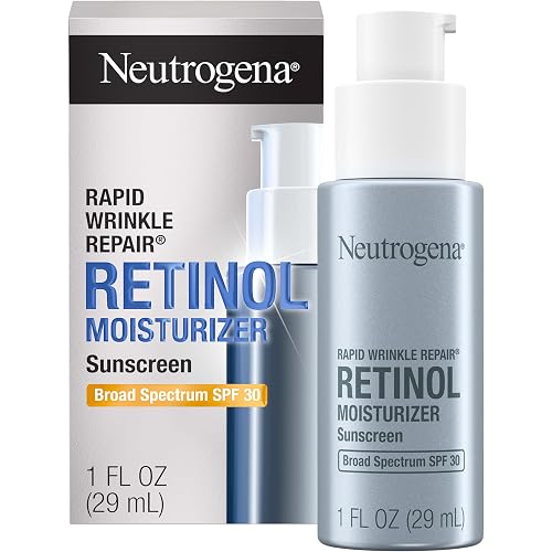Neutrogena Rapid Wrinkle Repair Retinol Face Moisturizer with SPF 30 Sunscreen, Daily Anti-Aging Face Cream with Retinol & Hyaluronic Acid to Fight Fine Lines, Wrinkles, & Dark Spots, 1 fl. oz