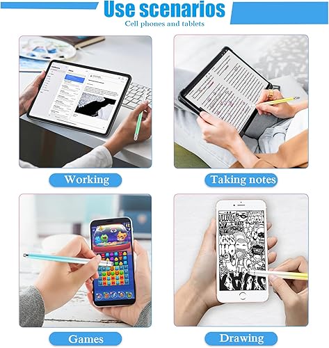 Miniatura 26 de Bopomofo 2 lápices capacitivos para pantallas táctiles, lápiz capacitivo para iPhone/iPad/tableta/Android/Microsoft Surface, compatibles