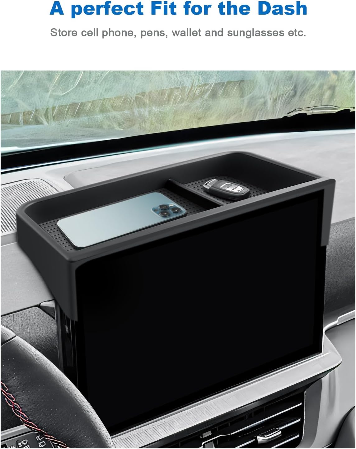 CDEFG for 2025 2026 Ford Explorer Center Console Organizer Dashboard Storage Tray Compatible with 2025 2026 Ford Explorer Accessories 13.2-Inch Touchscreen Dash Organizer Behind-Screen Tray