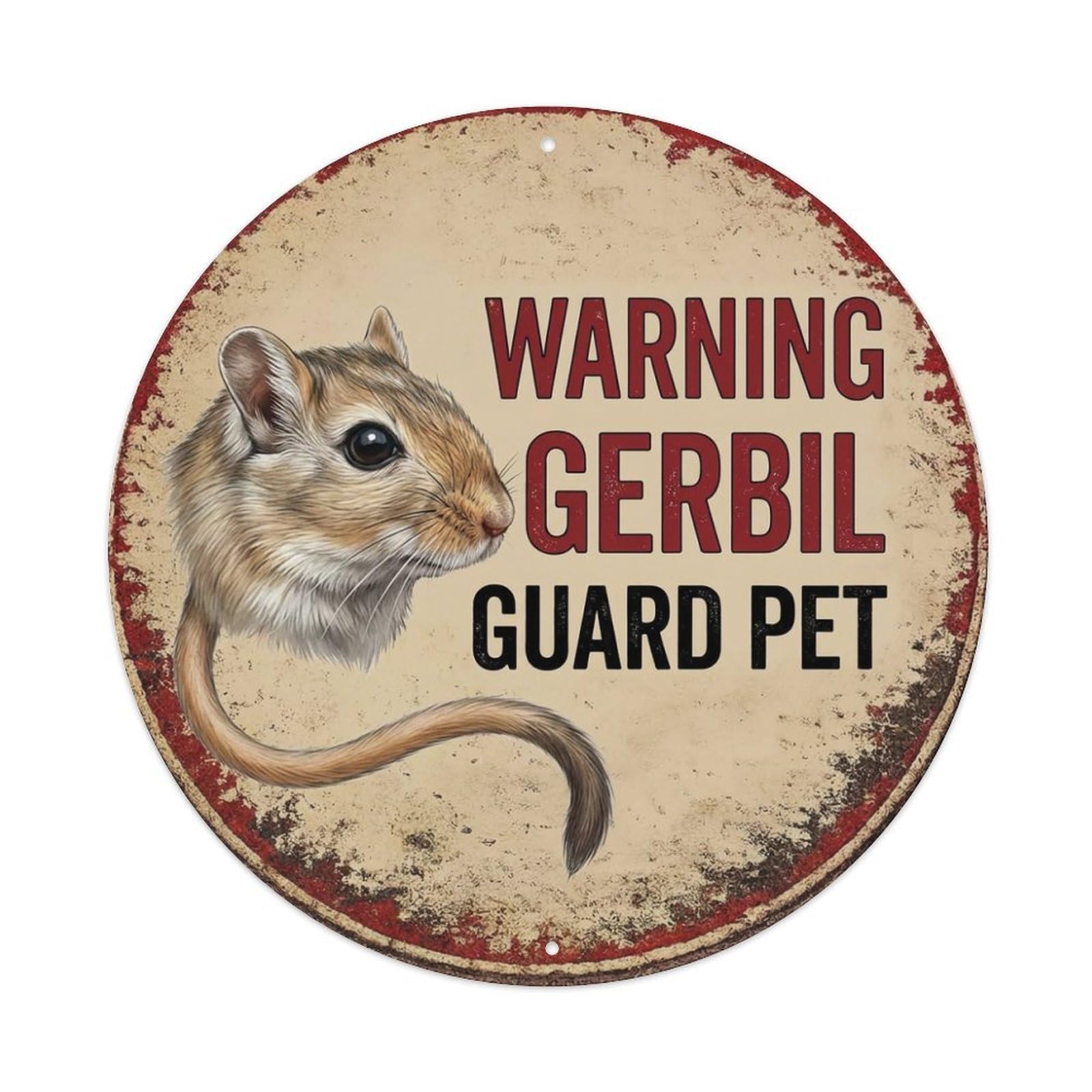Tgrcjimh Style Metal Tin Sign Vintage Warning Gerbil