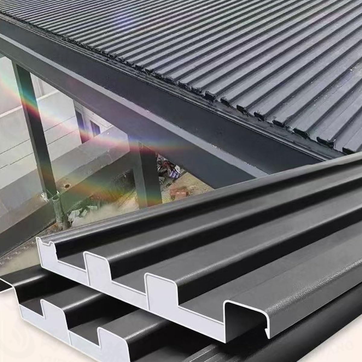 Panneaux de toiture métalliques contre la chaleur sous abris extérieurs