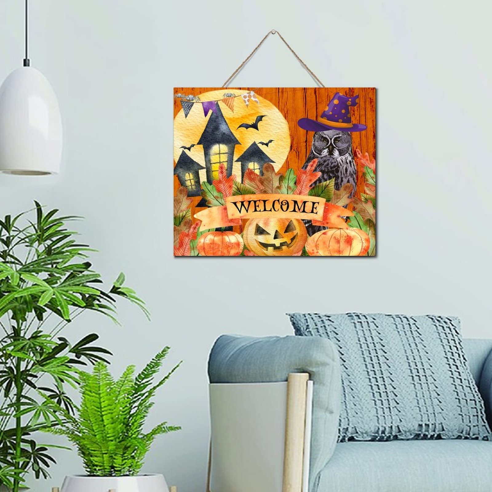 Décoration murale en bois vintage Hocus Pocus retro