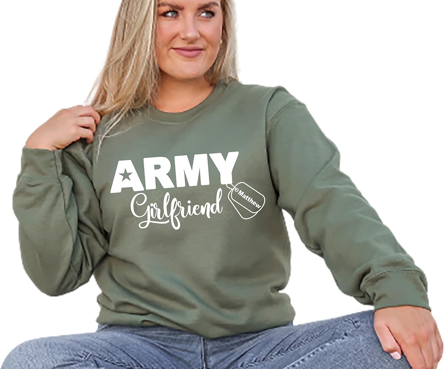 Custom Army Girlfriend Sweatshirt with Soldier Name - Image 2
