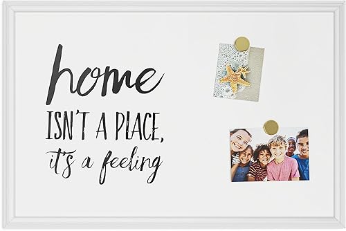 Miniatura 3 de Paquete de pizarra magnética de borrado en seco U Brands de 20 x 30 pulgadas, marco de madera blanca (2071U00-01) + borrador magnético U Brands de