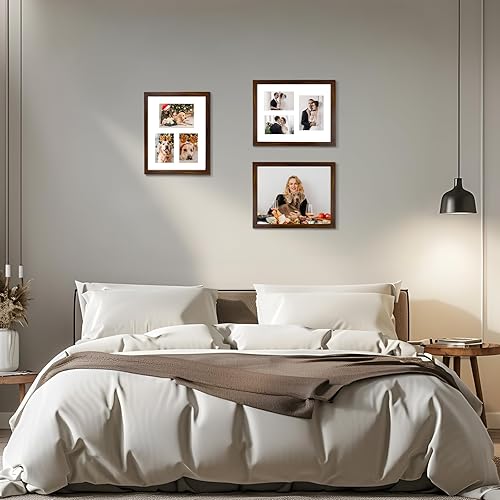 Vista 101 de Golden State Art, Juego de 2 portarretratos de madera blanca de 12 x 17 pulgadas, paspartú blanco para fotos de 8 x 10 y 5 x 7 pulgadas, vidrio