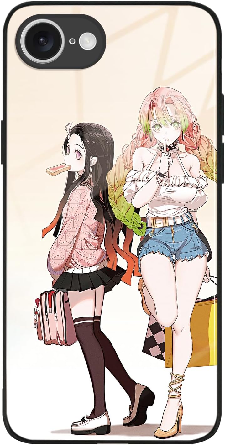 NezuMitsu Anime Manga Case for iPhone 17e/16e, 9H Glass Aesthetic Cover