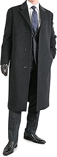 [スーツジャパン] チェスターコート メンズ ロングコート ビジネス カシミヤ混ウール ウール95%/カシミヤ5% スリム＆ゆったり体型 ブラック チャコール キャメル グレー ca-coat-long