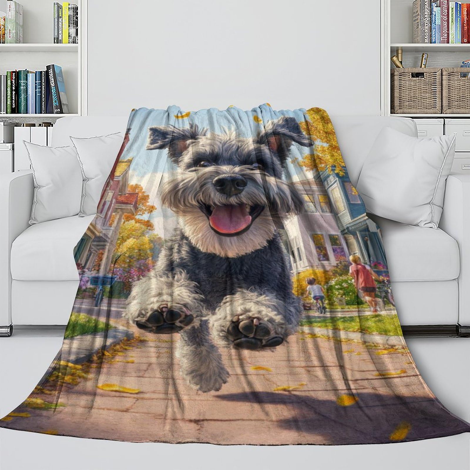 Mjasvndfo Style-4 Schnauzer Plush Blanket - Skin-Friendly Blanket Birthday Gift For Hubby Boyfriend Girlfriend Neighbor - Soft Warm Blanket For Sofa Bed Decor 40X50inch(100X130cm)