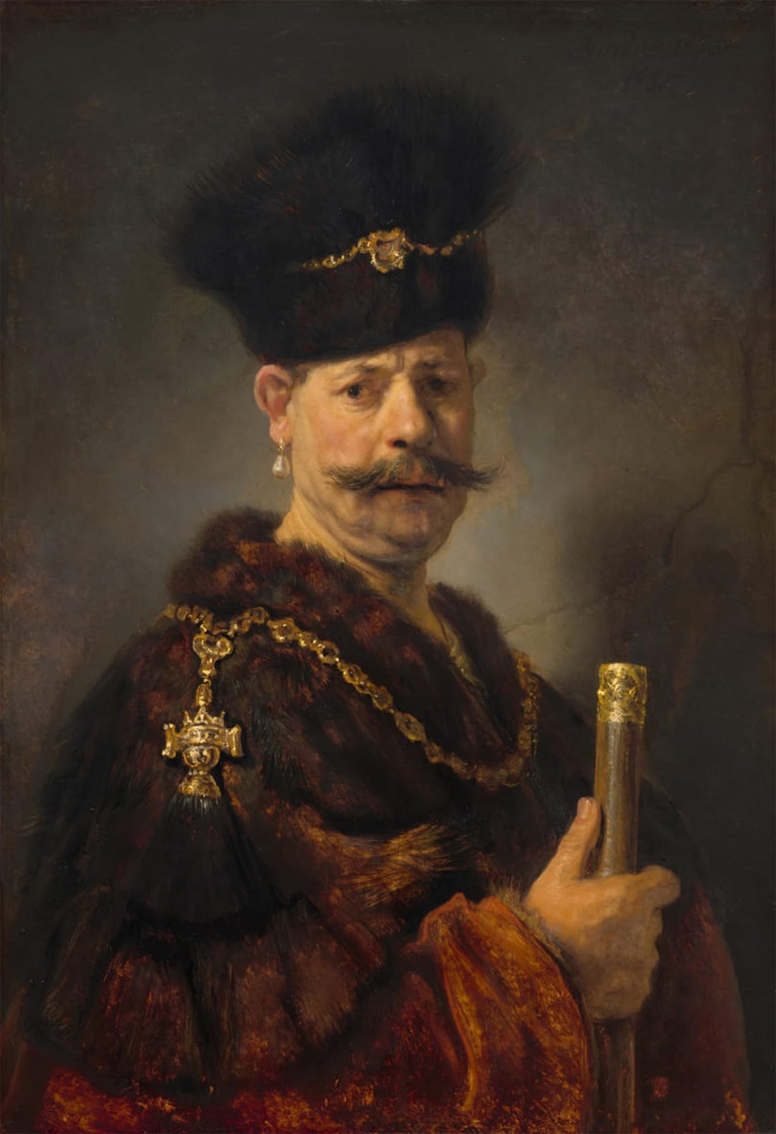 ARTXLXXBN Famous Painting Art Wall Decor Abstract Art Picture A polish nobleman by Rembrandt van Rijn Animal Pictures for Home Decor 60x90cm