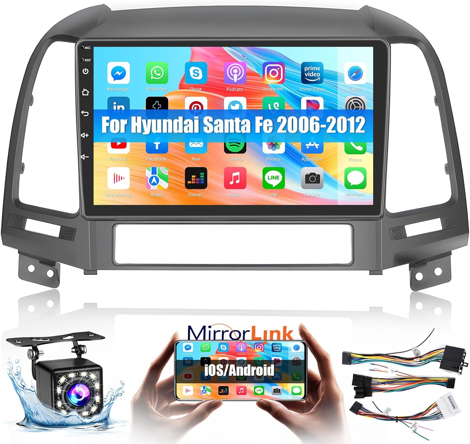 Amazon.com: Roinvou Radio for Hyundai Santa Fe 2006 2007 2008 2009 2010 ...