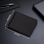 Simple Men Money Clip Wallets with Metal Clamp Leather Small Card Case