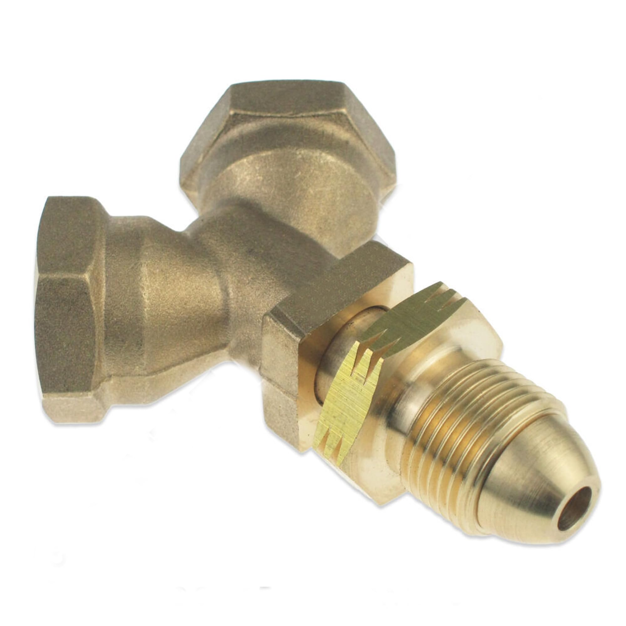 Tiptop Home Men's Brass Large Y To Fe Pol Tee Connector For Propane Gas Cylinder Connection