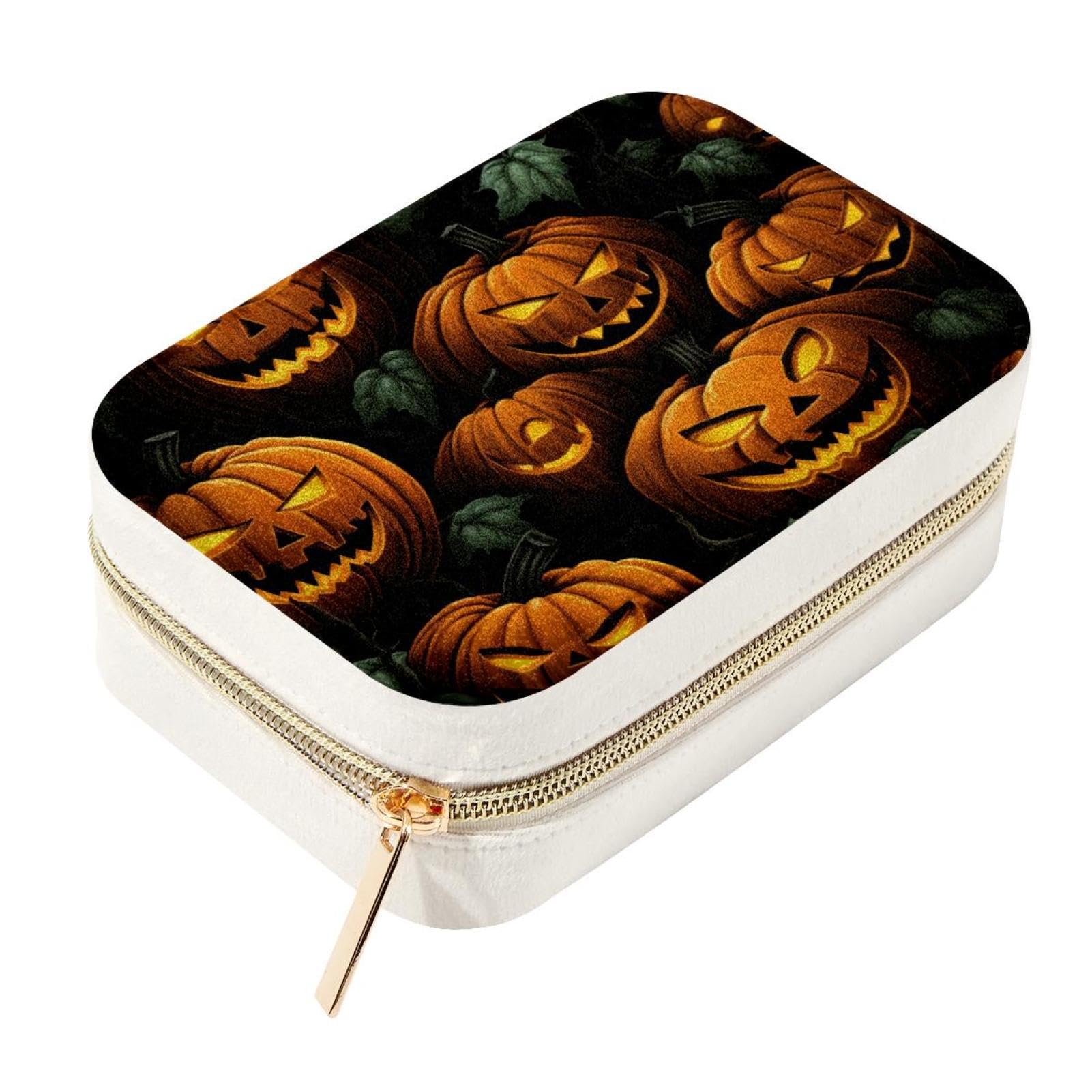 Boîte de rangement velours citrouille Halloween : cadeau idéal