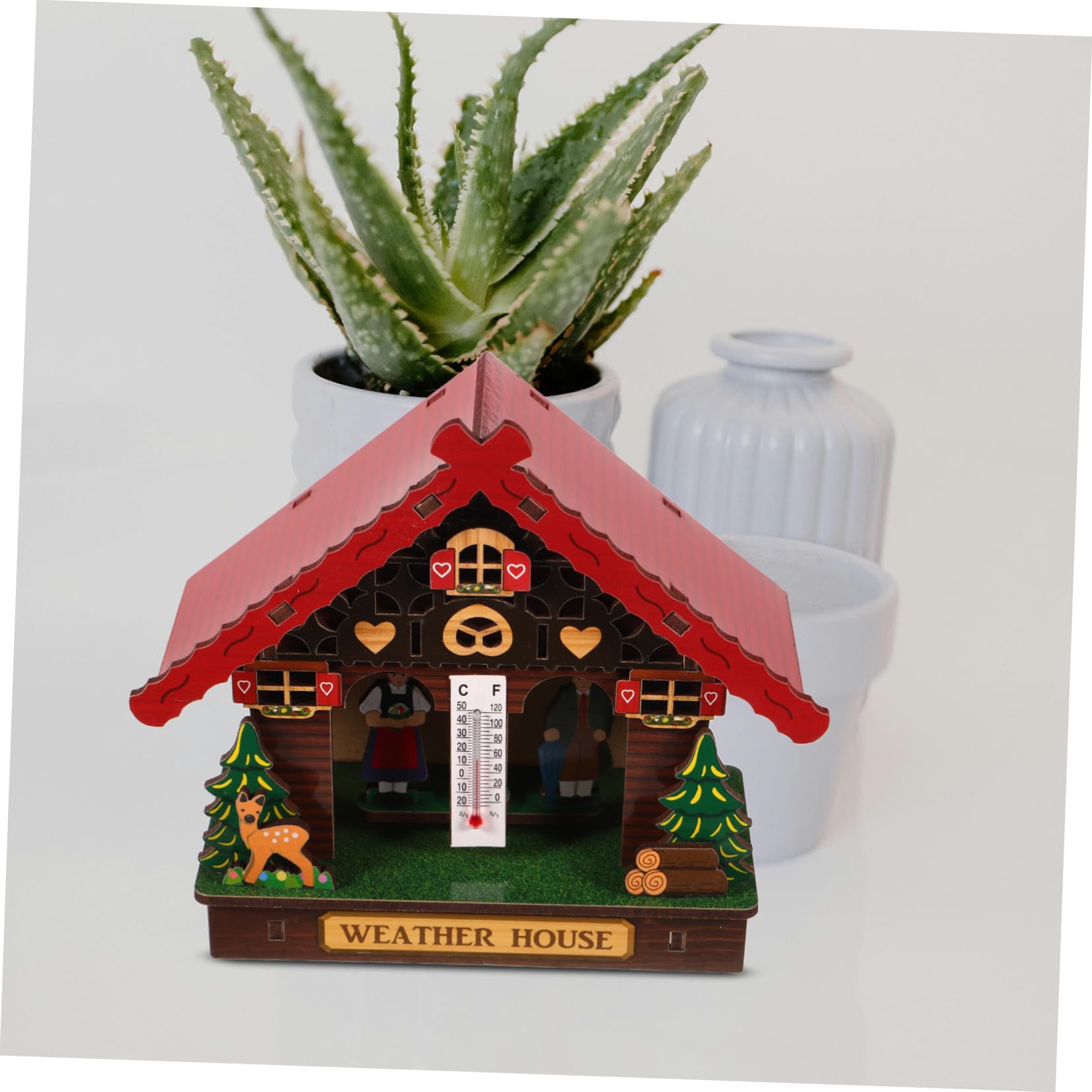 HANABASS Holzbarometer Mit Thermometer Und Hygrometer Wandwetterstation Für Haushalt Genaue Innen Und Außentemperaturmessung Langlebiges Design Zur Wandmontage
