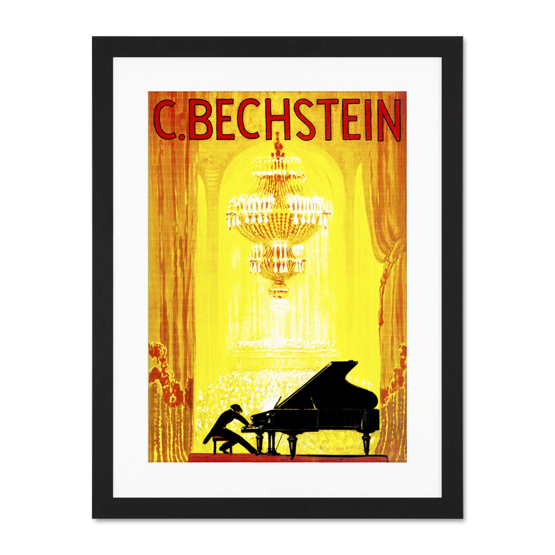 Wee Blue Coo Music Concert Advert Bechstein Piano Pianist Large Art Print Poster Wall Decor 18x24 inch Supplied Ready To Hang With Included Mount Brackets
