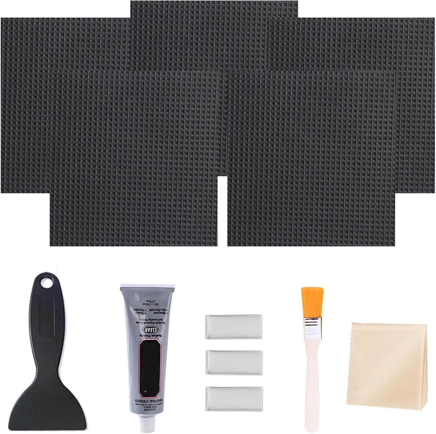 [5Pack] Trampoline Patch Repair Kit 4"X 4" Square Glue on Patches