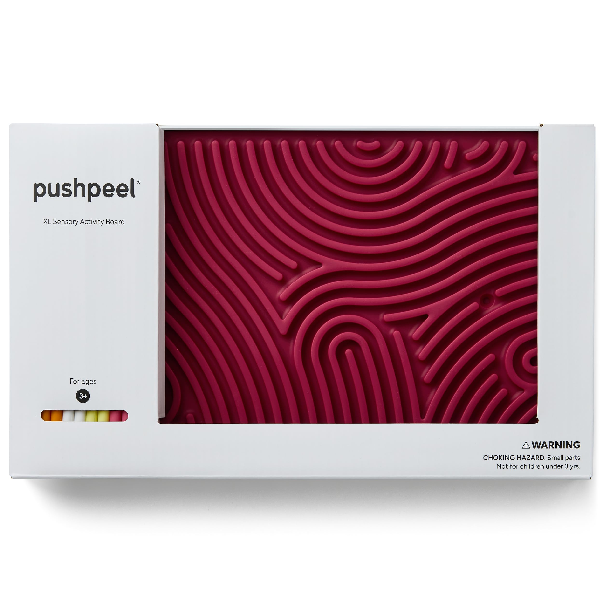 Pushpeel XL Sensory Activity Board - Erweiterbares Silikon Fidget Toy für Stress, Angst, ADHS & Autismus - Modular, Silent, No Mess - Berry