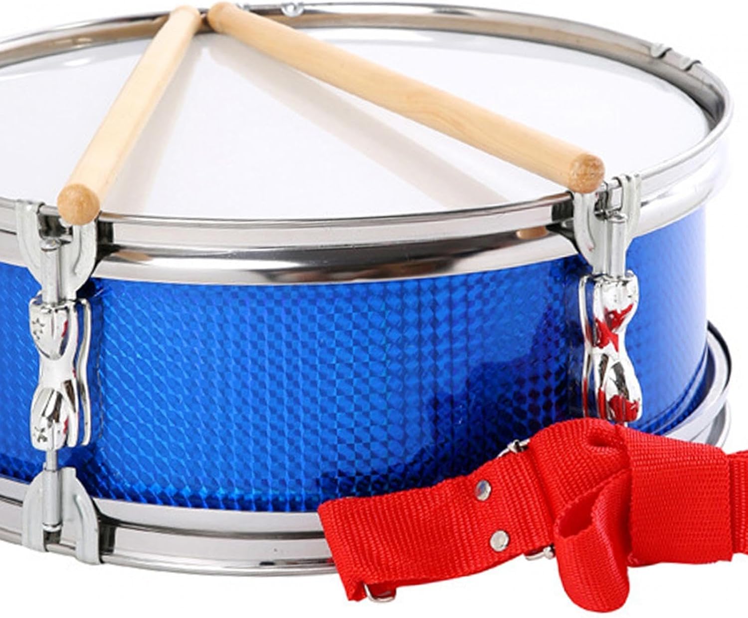 13inch Snare Drum with Carrying Strap, Lightweight Music Drum for Young Musicians and Beginners- Blue