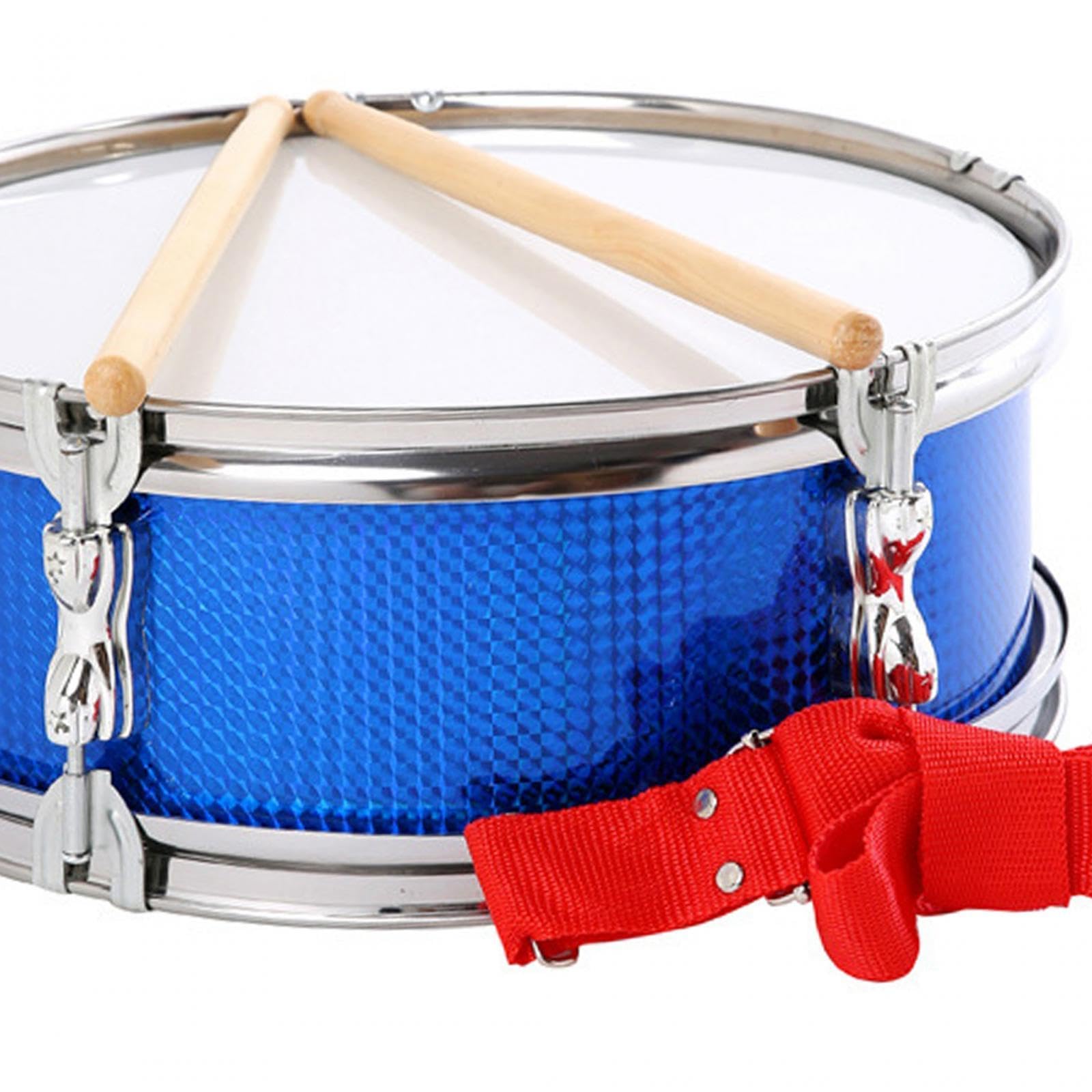 Caja de 13 Pulgadas, Tambor Musical con Correa Ajustable, Instrumento para Aprender Música, Instrumento de Percusión, Ideal para Principiantes Y Adole, Azul