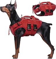 Kuoser High Flotation Dog Life Jacket - Reflective Swim Vest with Rescue Handle, Adjustable for Small Medium Large Dogs Swimming Boating