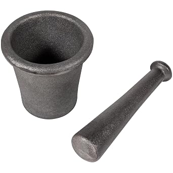 Cast Iron Mortar Pestle Tool Set 3.6KG/8 Pound,Crush Tool of Gold Panning,Rock-Ore Crusher Grinder Large Size,Multipurpose for Kitchen Spices Grinder Smasher