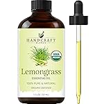 Handcraft Blends Organic Lemongrass Essential Oil - 1 Fl Oz - 100% Pure and Natural - Premium Grade Essential Oil for Diffuser and Aromatherapy