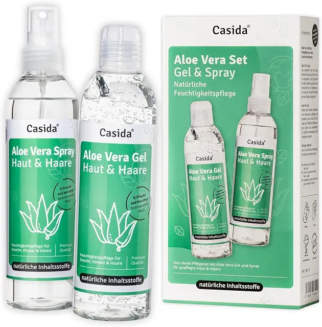 Aloe Vera Spray & Gel Set - Intense Moisturiser for Skin & Hair - 2x200ml