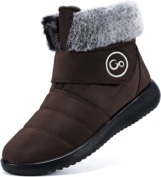 Aomigoct Women Winter Snow Boots: Fur Lined Warm Slip On Boots for Women Waterproof Booties Comfortable Outdoor Aomigoct Women Winter Snow Boots: Fur Lined Warm Slip On Boots for Women Waterproof Booties Comfortable Outdoor