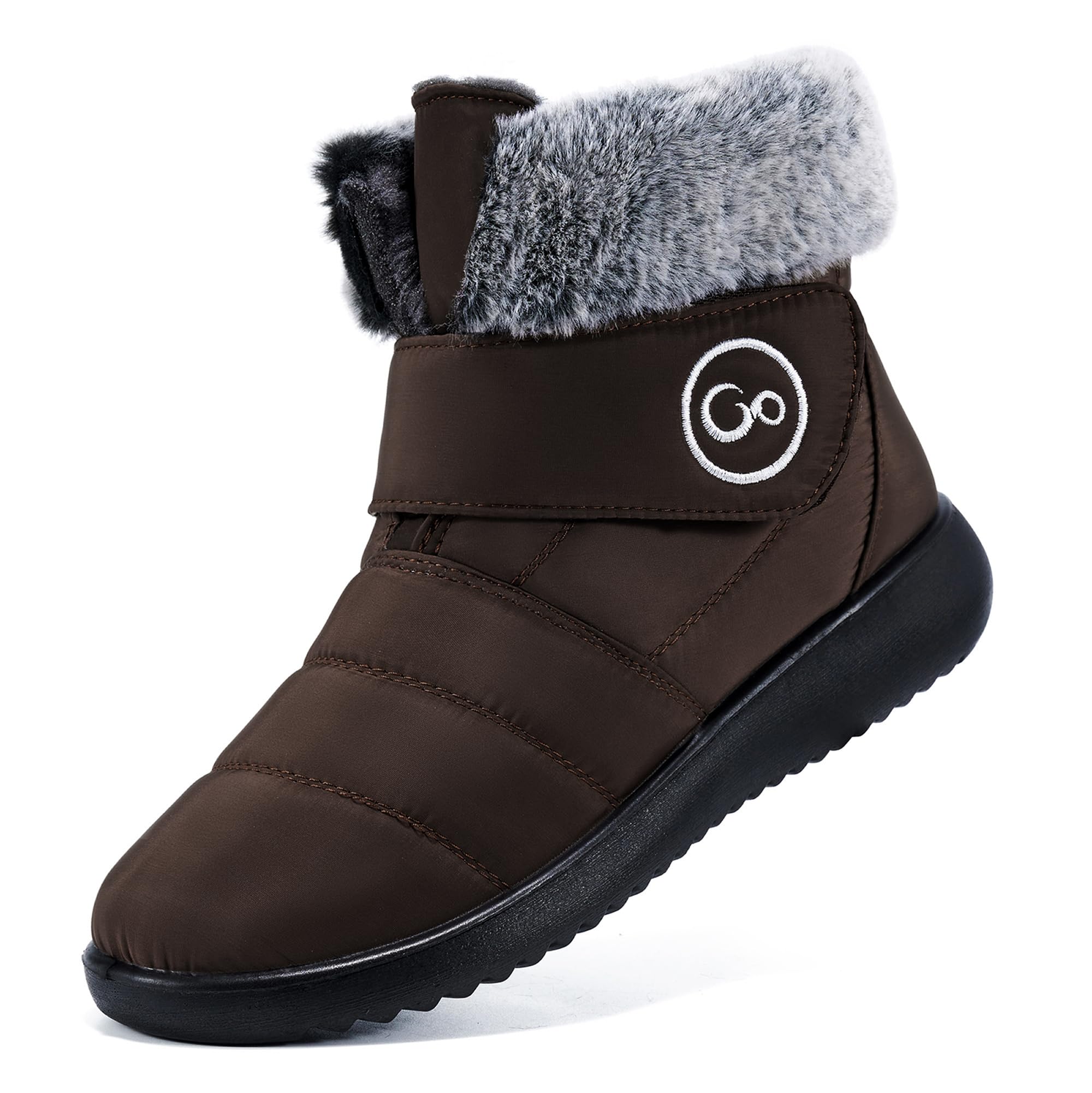 Aomigoct Women Winter Snow Boots Fur Lined Warm Slip On Boots for Women Waterproof Booties Comfortable Outdoor